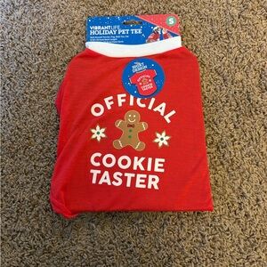 New Small Holiday Pet Tee says OFFICIAL COOKUE TASTER